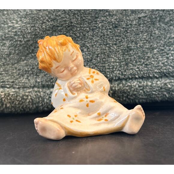 c1950s Ceramic Sleeping Child Shelf Sitter - Picture 1 of 9